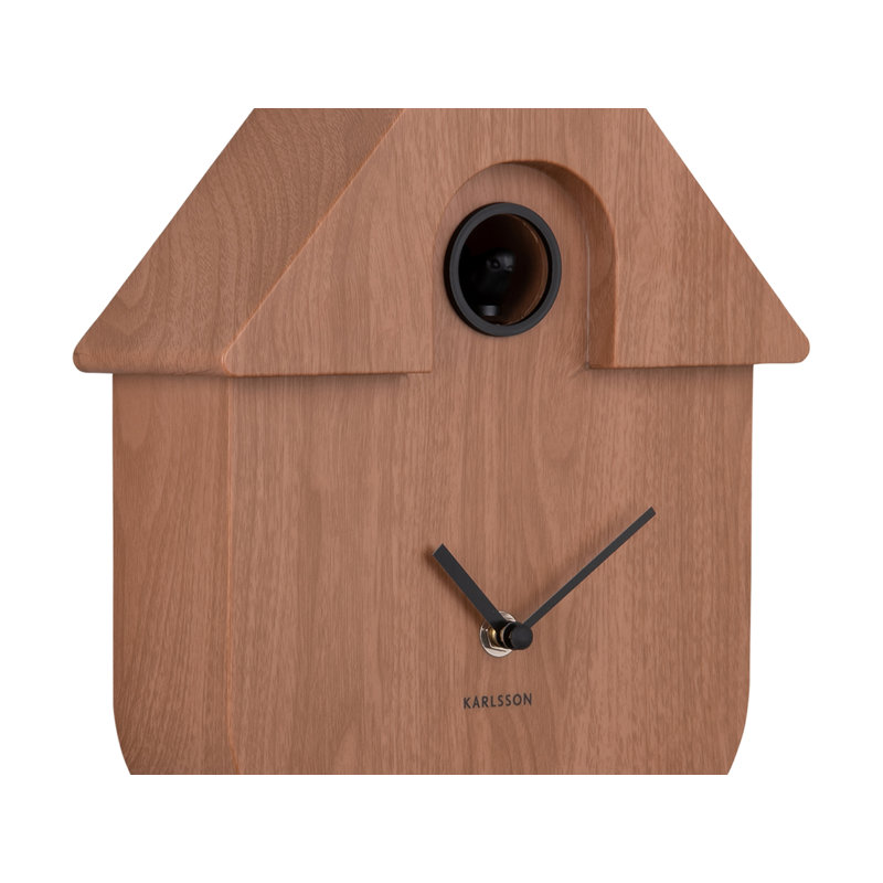 Analog Metal Quartz Tabletop Clock, Dark wood