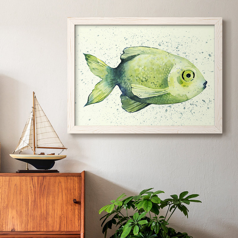 " Speckled Freshwater Fish II ", White Framed, 26" H x 38" W x 1.5" D