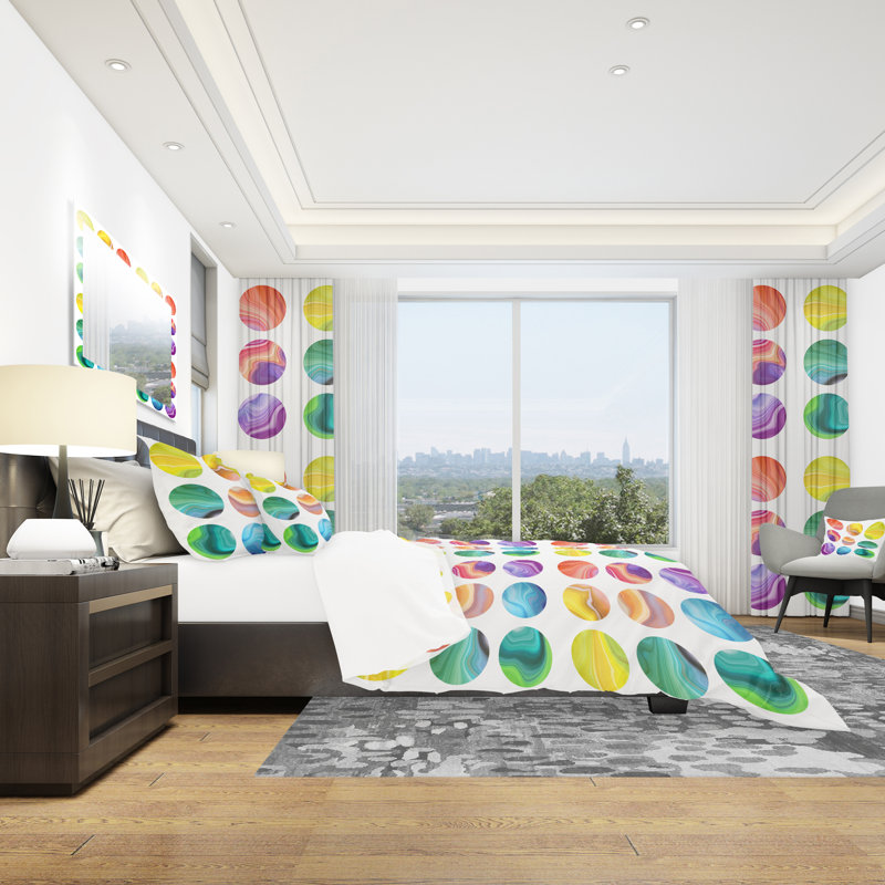 Ensemble de housse de couette moderne et contemporaine, Housse simple + 1 taie décorative