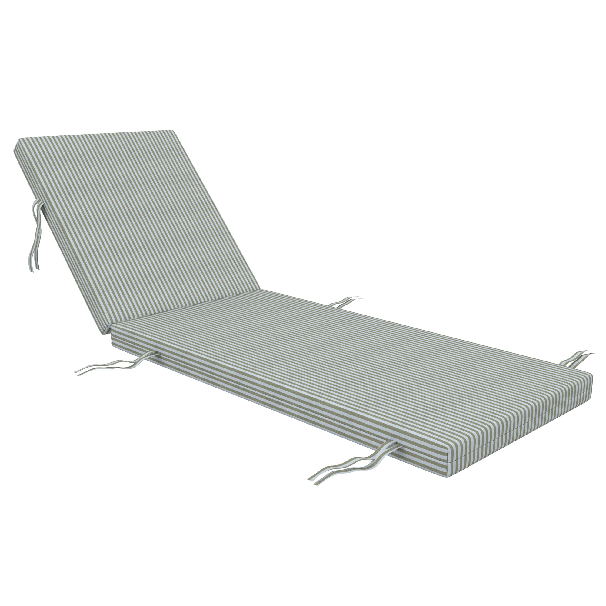 Lani Sunbrella Outdoor Chaise Lounge Cushion, 25" W x 50" D, Sail Away Aloe