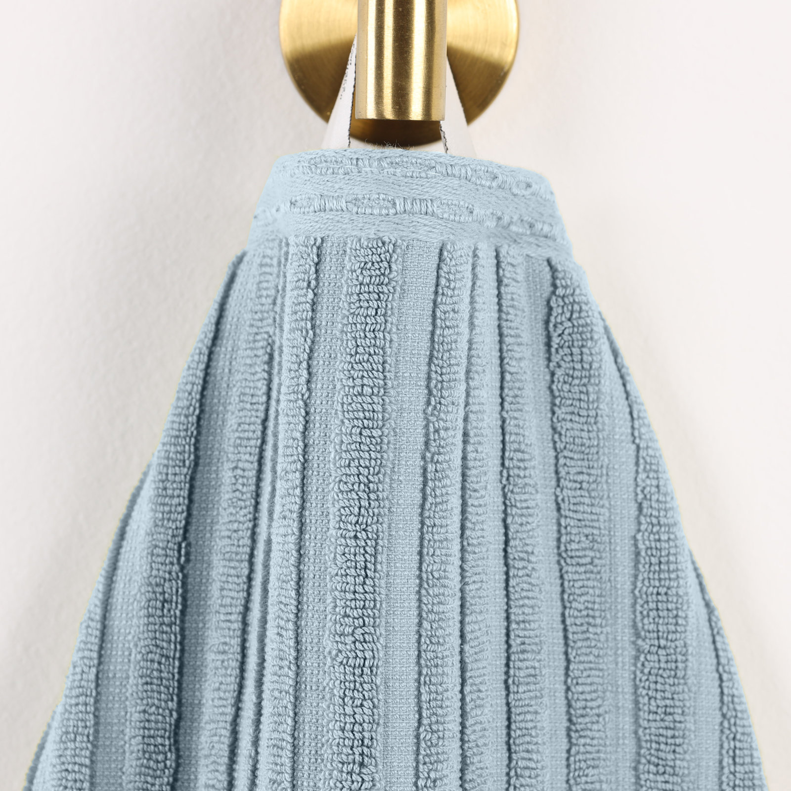 Ribbed Cotton Bath Towel, Slate Blue