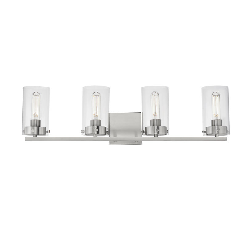 4 - Light Dimmable Vanity Light, Satin Nickel
