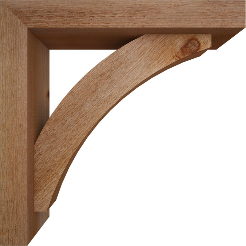 Thorton Block Bracket with Offset Brace, 18 x 18, 4"W Western Red Cedar (Rough Sawn)