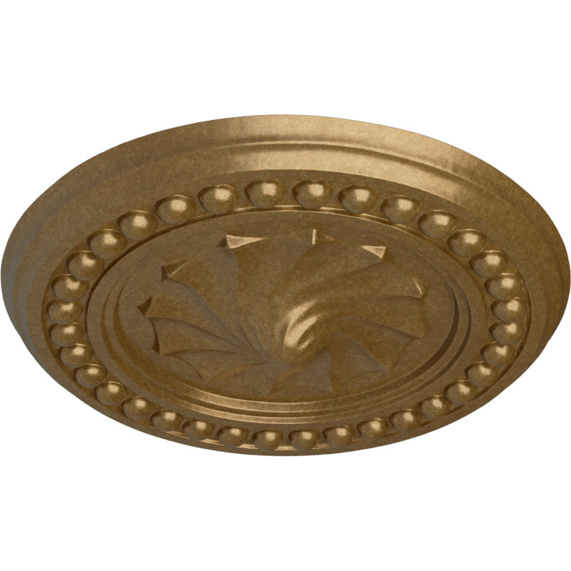 Médaillon de plafond Endurathane Foster, diamètre extérieur 15 3/4 po x P 2 po (convient aux auvents jusqu'à 9 5/8 po), finition or pâle peinte à la main