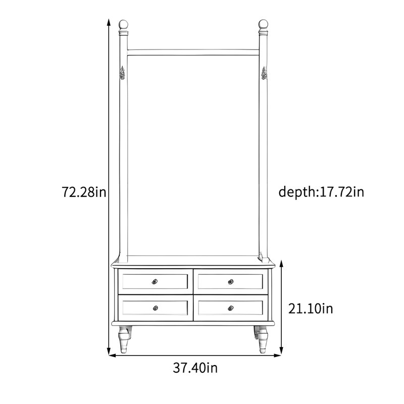 Robust Wooden Closet with Enhanced Storage, Ivory
