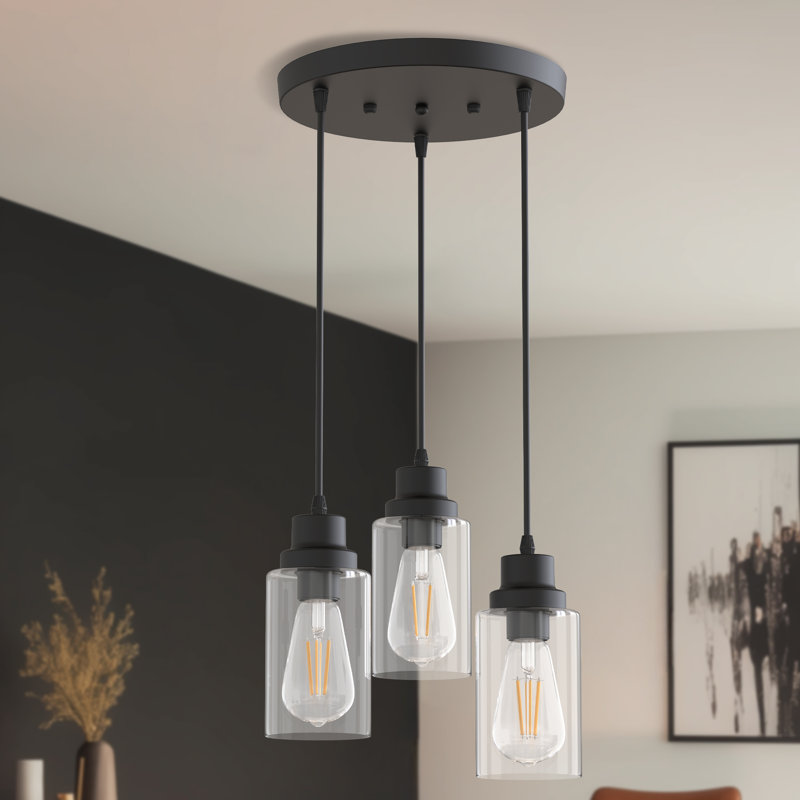 Luminaire suspendu pour îlot de cuisine 3 lumières Cluster