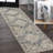 Pavel Distressed Medallion Low-Pile Machine-Washable Blue/Cream Rug-179300415