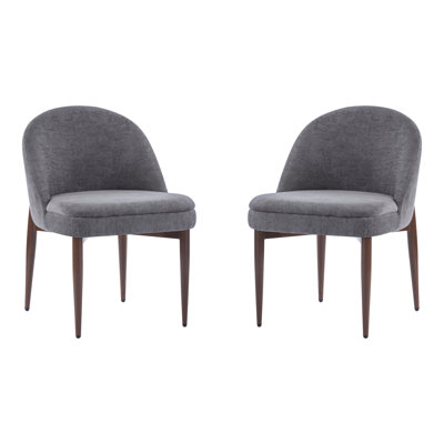 Westin Mid-Century Modern Fabric Upholstered Dining Chair With Iron Frame And Tapered Legs