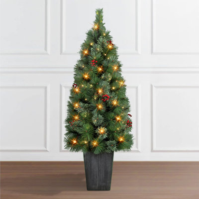 46' Lighted Pine Christmas Tree