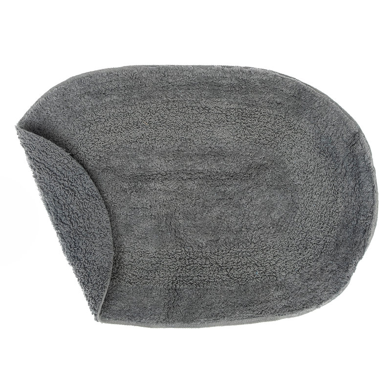 Harriell Cotton Bath Rug, Gray