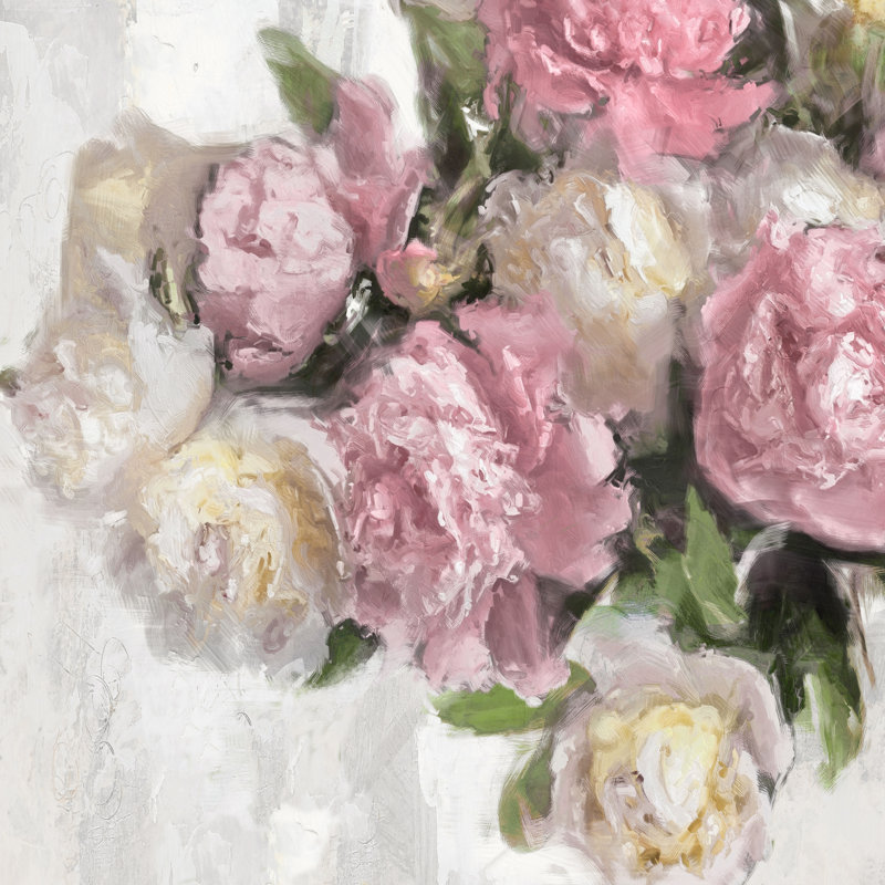 Pink Floral 4 - Wrapped Canvas Painting, 30cm H x 30cm W