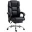 Fauteuil de massage avec 6 points de vibration, fauteuil d'ordinateur inclinable en cuir de polyuréthane chauffant lombaire avec hauteur réglable, repose-pieds et fonction d'inclinaison-561801252