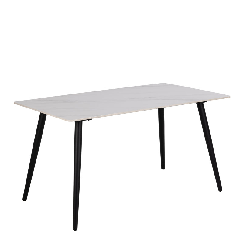 Monagra Metal Base Dining Table, White