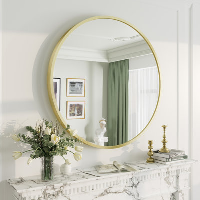 Amara Tempered Glass and Aluminum Alloy Framed French Cleat Mounted Wall Mirror with 5-Year Warranty