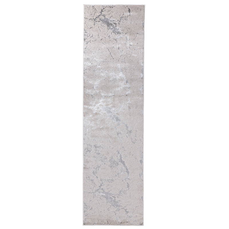 Aurora AU03 Solar Metallic Beige/Silver Area Rug, Runner 66 x 240cm