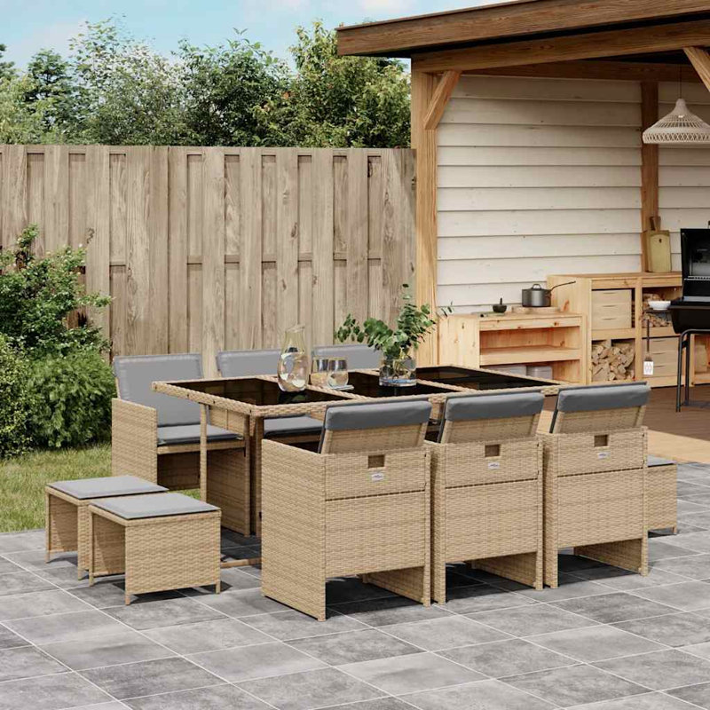 Patio Dining Set with, Mix Beige, Grey