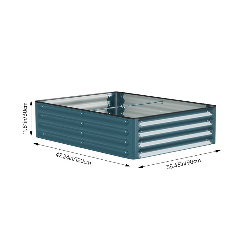 Raised Garden Bed, 30cm H x 120cm W x 90cm D, Green/Black