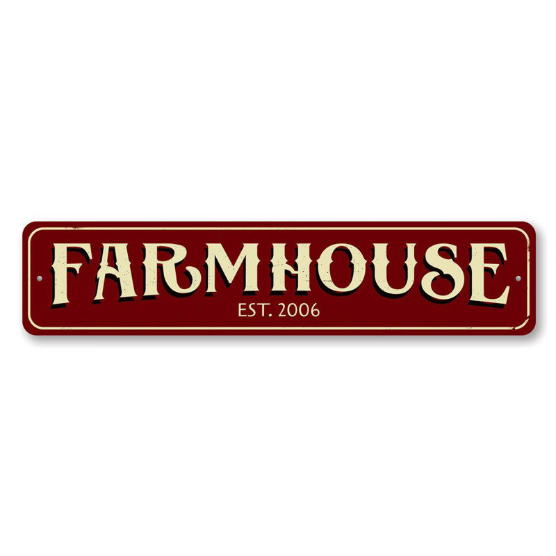 Plaque en aluminium Farmhouse, H 6 po x l 24 po x P 0,063 po