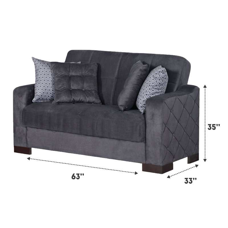 Causeuse en microfibre 2 places Soft Touch, Microfibre/microsuède gris