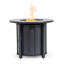 Foyer de table au gaz propane 30 po, foyer rond en acier de 50 000 BTU avec plateau en céramique grain de bois pour l'extérieur