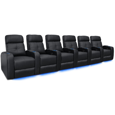 Siège de cinéma inclinable électrique en cuir véritable avec porte-gobelets Sehin