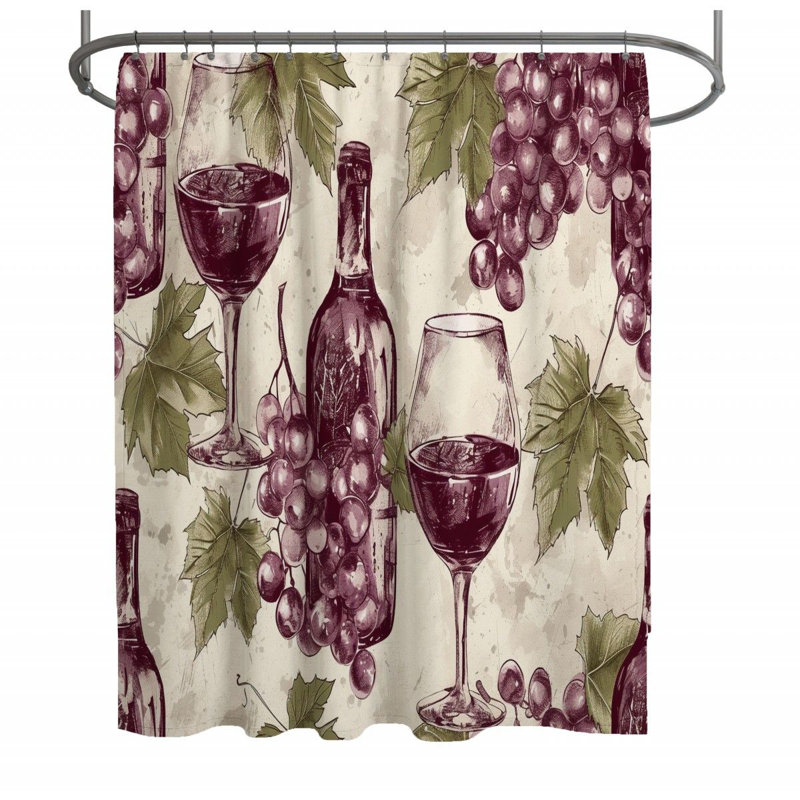Rideau de douche Winery - Décoration de salle de bain rustique, H 84 po x l 70 po