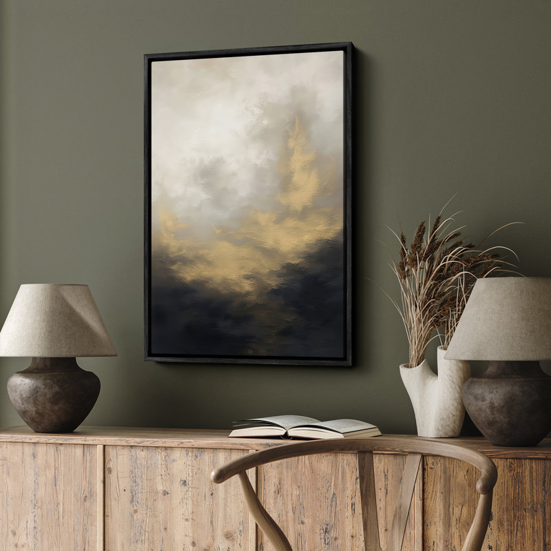Art mural encadré abstrait rétro antique classique pour chambre à coucher, H 24 po x l 16 po, Noir, noir, noir, noir
