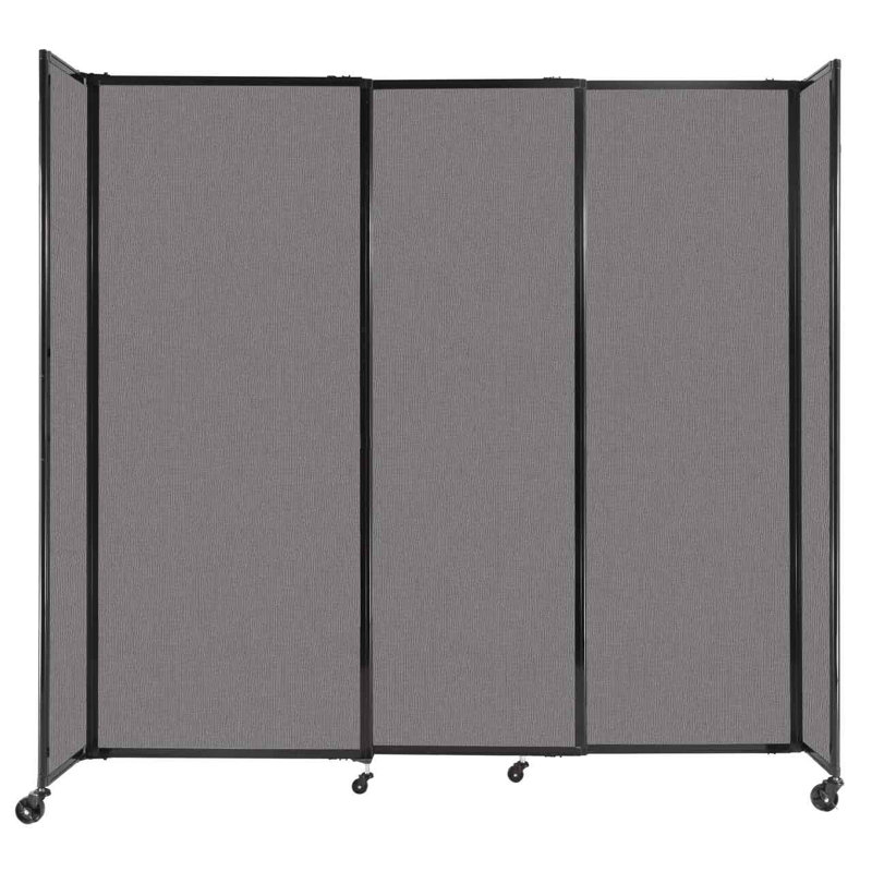 Cloison portative coulissante en tissu StraightWall, H 82 po x l 86 po x P 1 po, Ardoise
