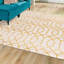 Tapis blanc / doré à motif géométrique Corando-94518189