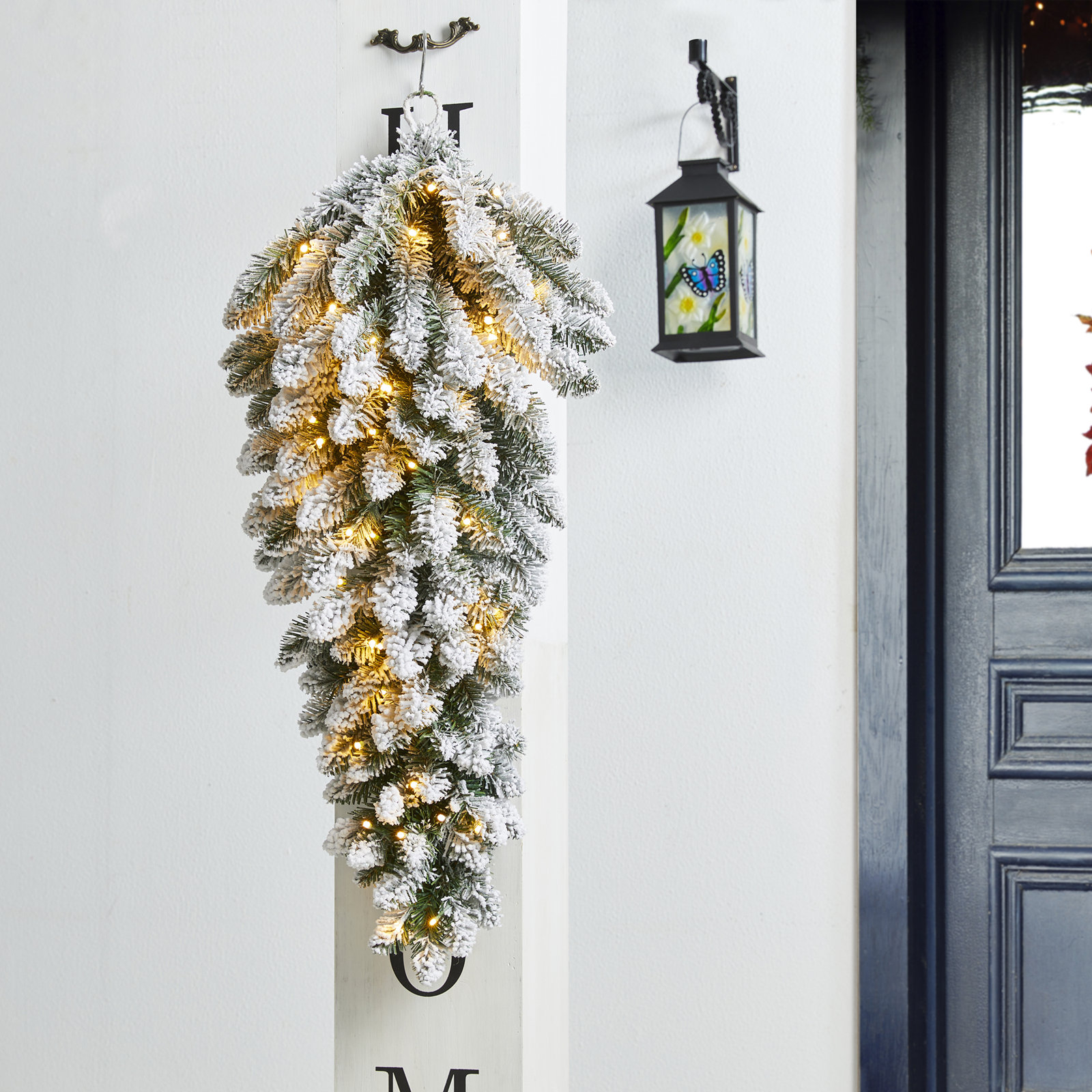 36" Frosted Pre-Lit Christmas Swag