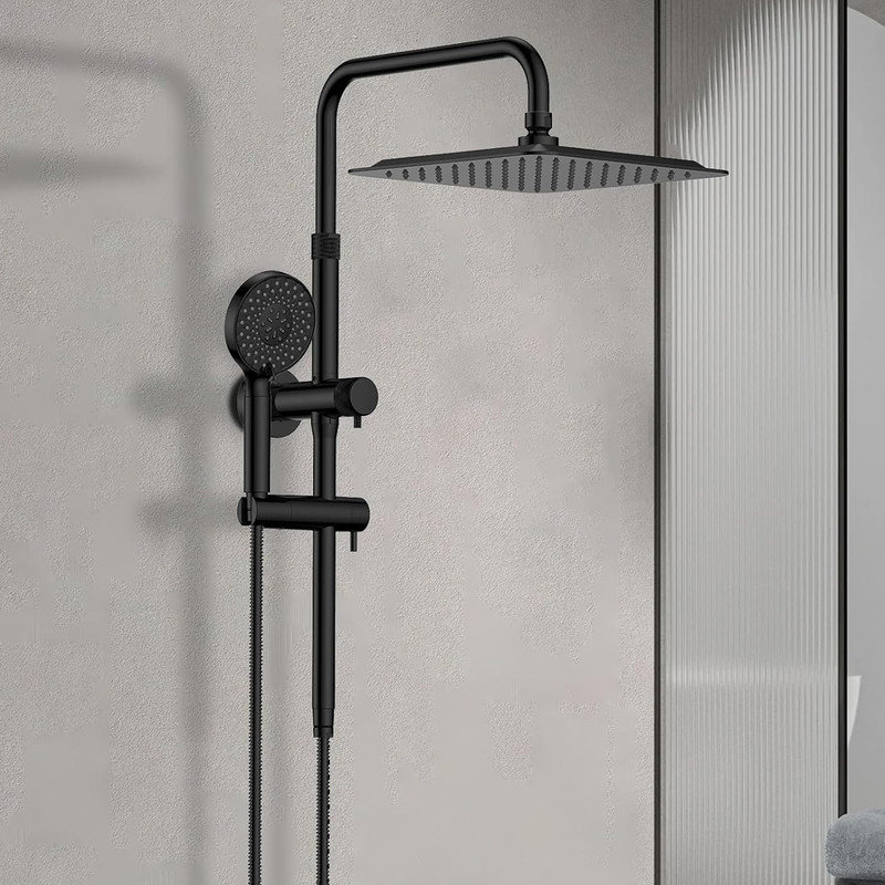 JASODI 10 Inch High Pressure Rain Shower Head 9 Modes Handheld Shower ...