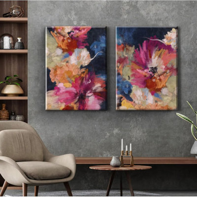 Art mural abstrait coloré coloré, art moderne sur toile, fleurs abstraites, peinture, art moderne coloré, affiches, impressions abstraites pour le salon, chambre à coucher, 12 x 16