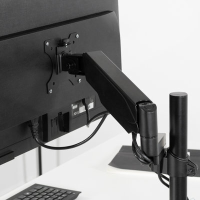 Single Pneumatic Monitor Arm for Desk Stand