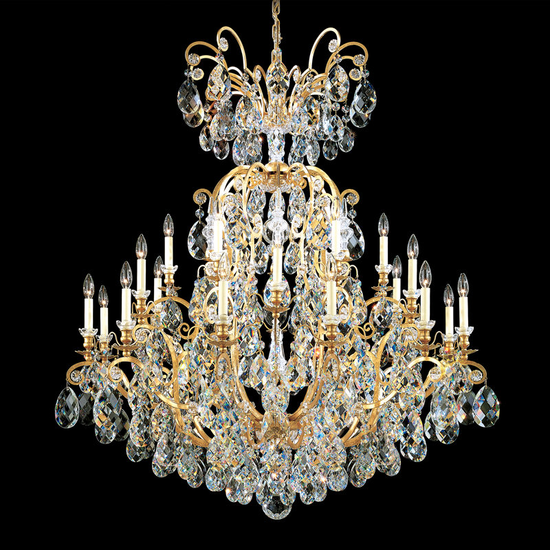 Renaissance 25 - Light Chandelier, Clear Heritage Crystal, Heirloom Gold