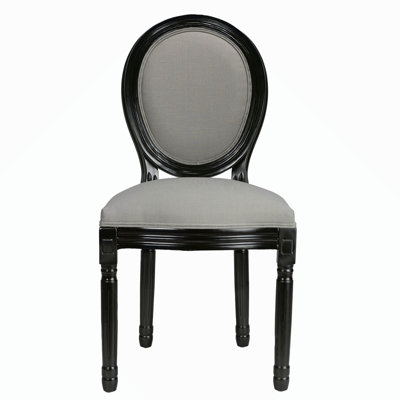 French Country Dining Chairs Set Of 2, Upholstered Chairs With Sponge Round Back , For Living Room, Kitchen , Restaurant Use Solid Wood Frame,Fabric