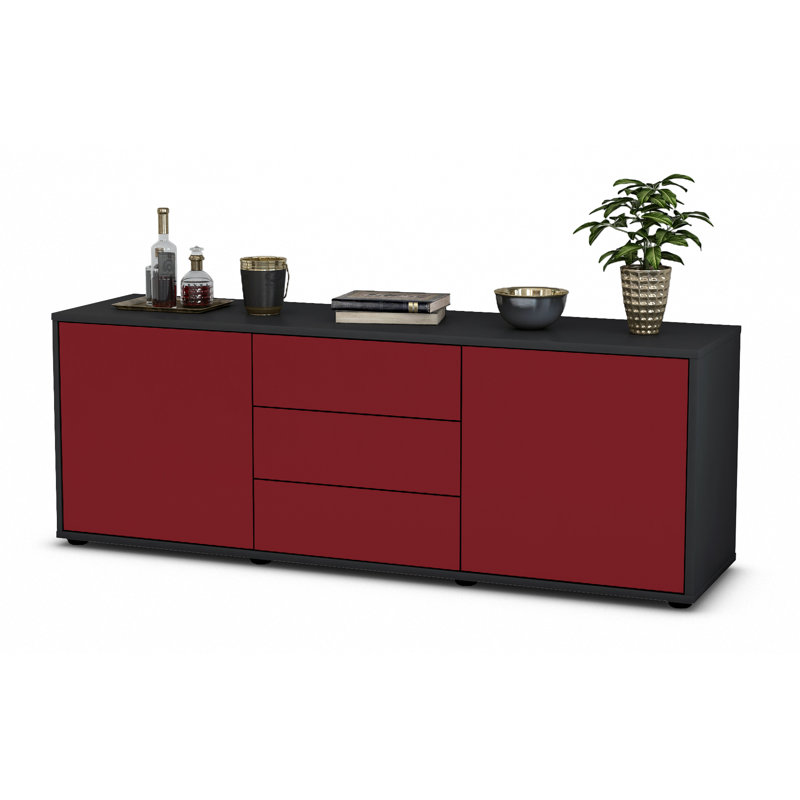 Wyble TV Stand for TVs up to 60", Red / Matte Anthracite