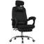 Chaise de bureau, chaise d'ordinateur pivotante avec repose-pieds, noir