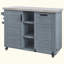 Îlot de cuisine d'extérieur 78,3 po avec table pliable et poubelle inclinable Ettie-121163787