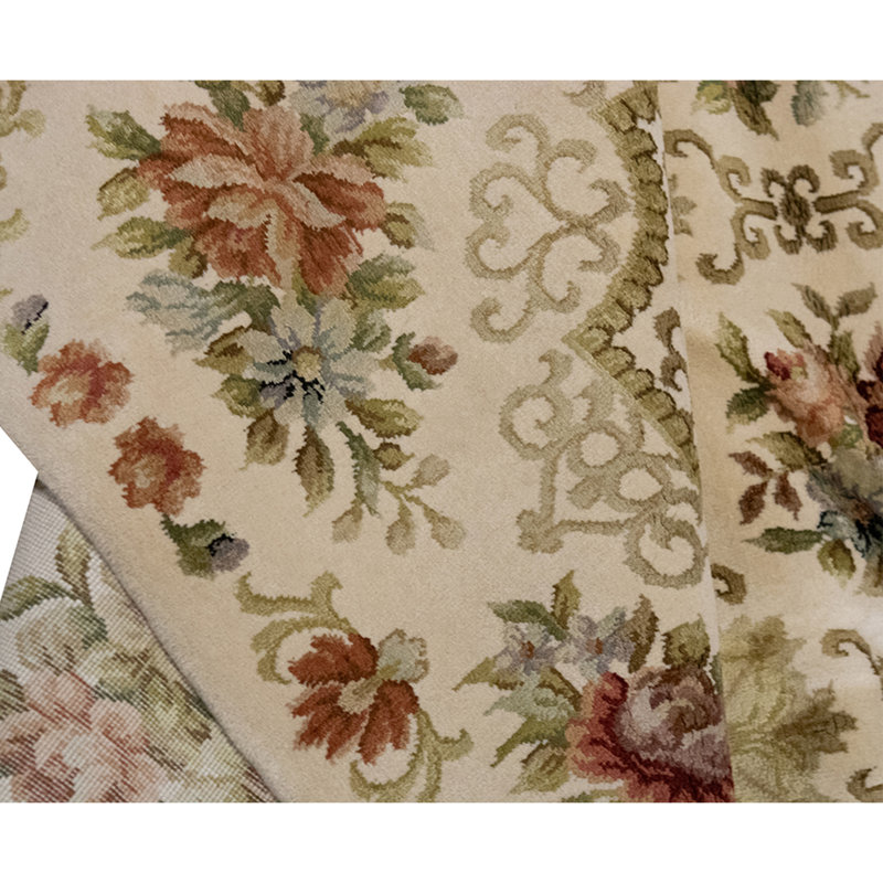 High-Quality Hand-Knotted Ivory Area Rug