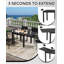 Table de salle à manger extensible pour 4-6 personnes, table de salle à manger d'extérieur en aluminium 31,5-63 pour porche de jardin, terrasse-115166523
