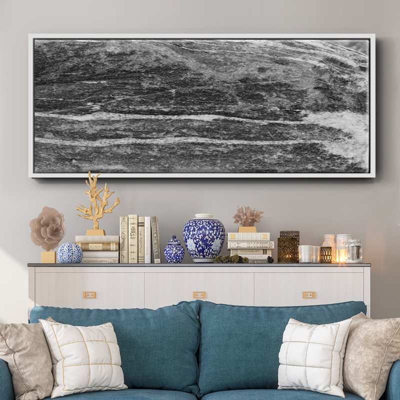 Found Textures X - Toile encadrée de qualité supérieure - prête à être accrochée, H 24 po x l 60 po x P 1,5 po