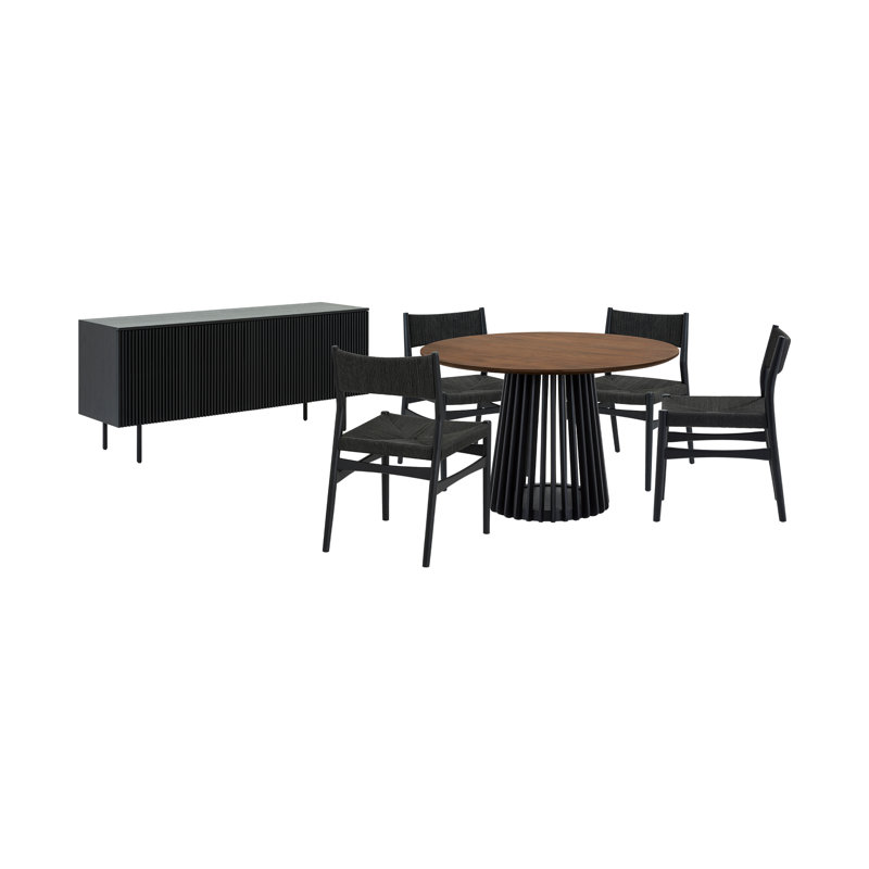 Ensemble repas rond 47 po Buffolino, Noyer
