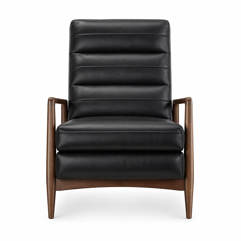 Fauteuil inclinable 28 po Mid-Century, Noir