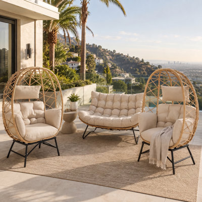 Munnsville Lumanest 4-Person Outdoor Lounge Set With Cushions