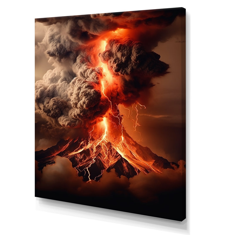 " Volcano Volcanic Emission IV ", Wrapped Canvas, 32" H x 24" W
