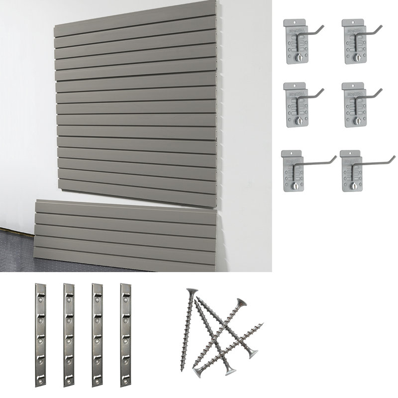 Slatwall Medium Heavy Duty Starter System, Weathered Gray