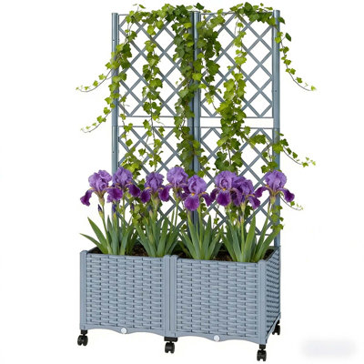 Mobile Raised Garden Bed,Outdoor Stylish Planter Box
