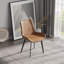 Chaise de salle à manger moderne avec pieds en métal noir et brun-4 pièces-2047379995