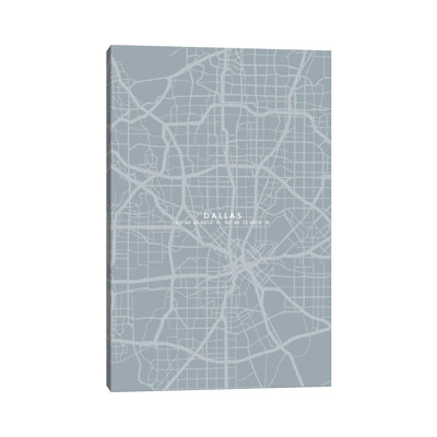 Dallas City Map - Wrapped Canvas Print