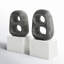 Cole And Grey Marble Cutout Oval Geometric Bookends With White Block Base